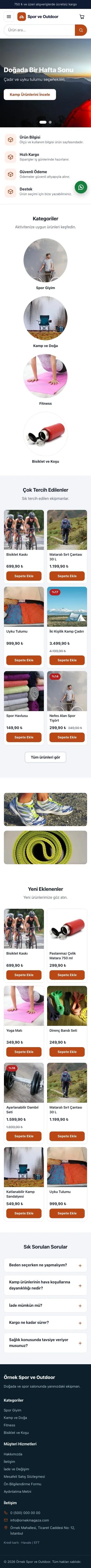 Vitrin Mavi Turuncu – Spor ve Outdoor E-ticaret Sitesi mobil görünümü