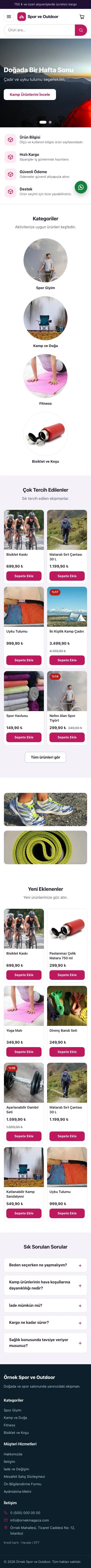 Vitrin Mor Pembe – Spor ve Outdoor E-ticaret Sitesi mobil görünümü