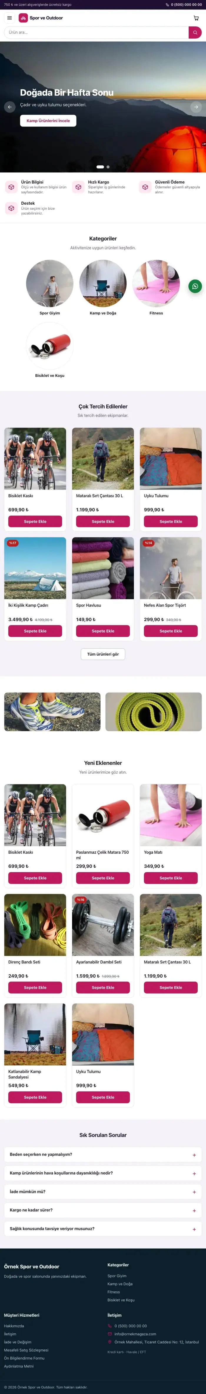 Vitrin Mor Pembe – Spor ve Outdoor E-ticaret Sitesi tablet görünümü