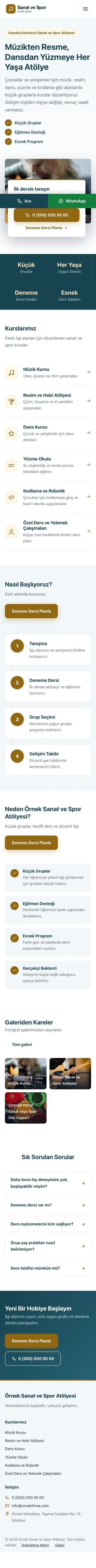 Bölünmüş Petrol Amber – Spor ve Sanat Kursu Web Sitesi mobil görünümü