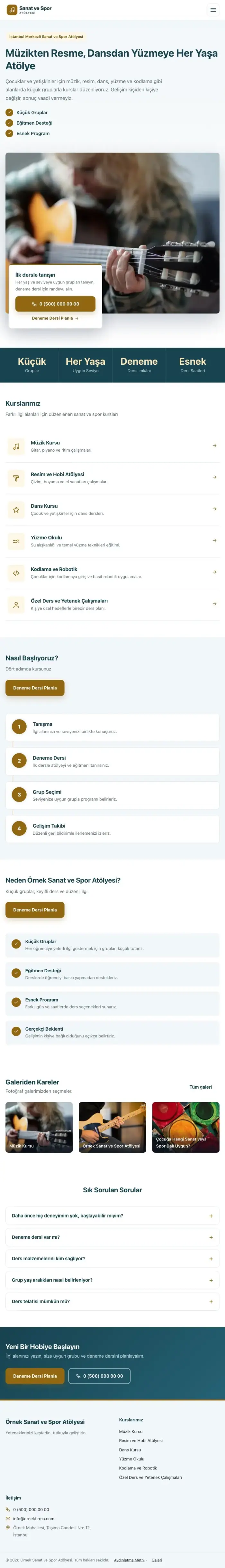 Bölünmüş Petrol Amber – Spor ve Sanat Kursu Web Sitesi tablet görünümü