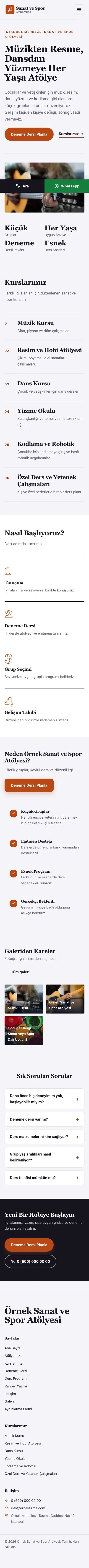 Editoryal Lacivert Turuncu II – Spor ve Sanat Kursu Web Sitesi mobil görünümü