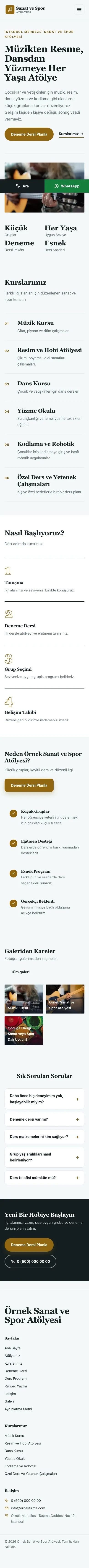 Editoryal Petrol Amber – Spor ve Sanat Kursu Web Sitesi mobil görünümü
