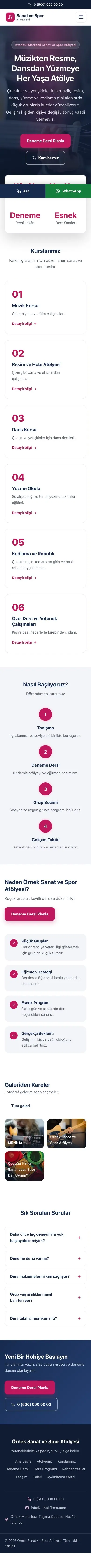 Merkez Mavi Pembe – Spor ve Sanat Kursu Web Sitesi mobil görünümü