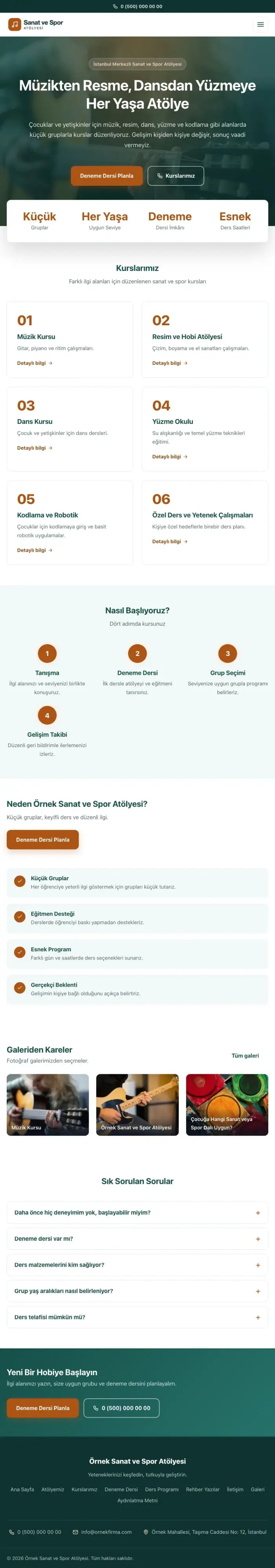 Merkez Petrol Turuncu – Spor ve Sanat Kursu Web Sitesi tablet görünümü