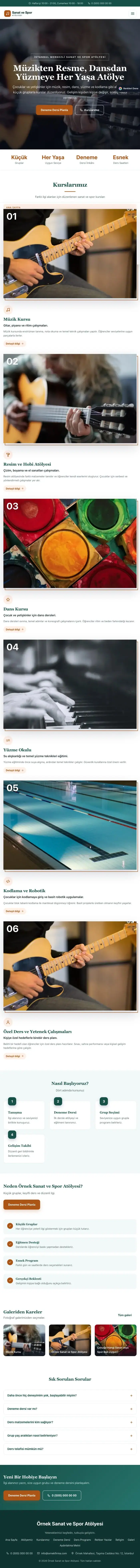 Zigzag Petrol Turuncu – Spor ve Sanat Kursu Web Sitesi tablet görünümü