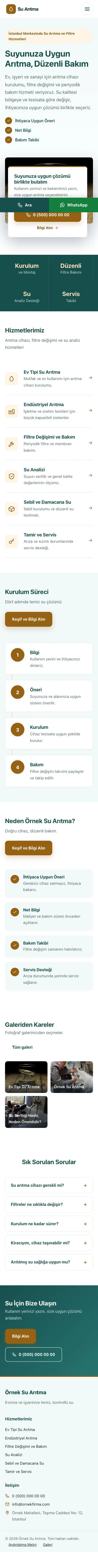 Bölünmüş Petrol Turuncu – Su Arıtma Web Sitesi mobil görünümü