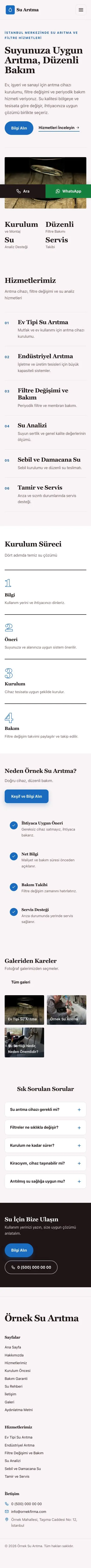 Dergi Editoryal Bordo Mavi – Su Arıtma Web Sitesi mobil görünümü