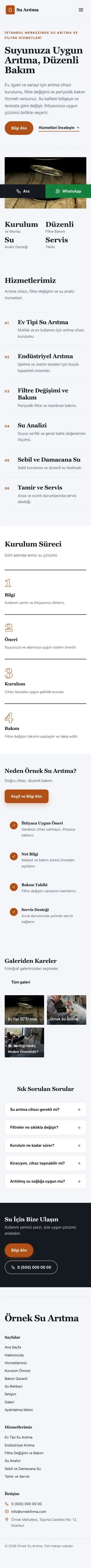 Dergi Editoryal Mavi Turuncu – Su Arıtma Web Sitesi mobil görünümü