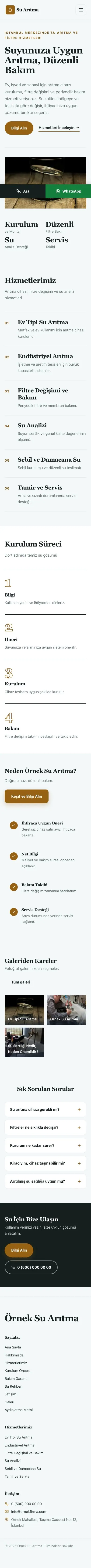 Dergi Editoryal Petrol Turuncu – Su Arıtma Web Sitesi mobil görünümü