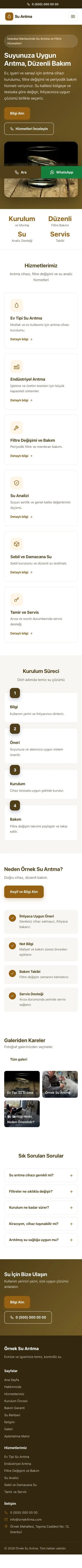 Klasik Kahve Turuncu – Su Arıtma Web Sitesi mobil görünümü