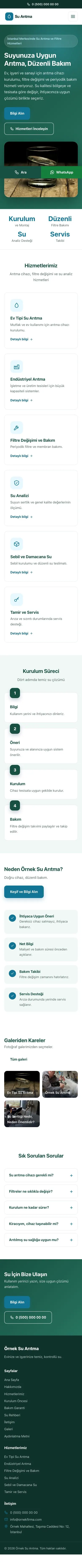 Klasik Petrol Turkuaz – Su Arıtma Web Sitesi mobil görünümü