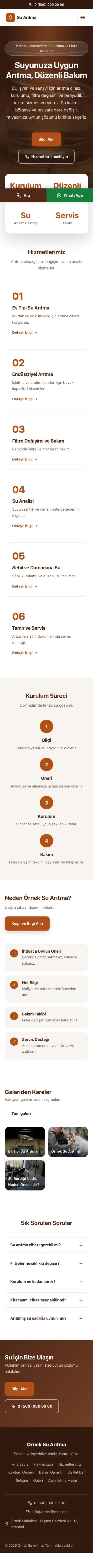 Merkez Kahve Turuncu – Su Arıtma Web Sitesi mobil görünümü