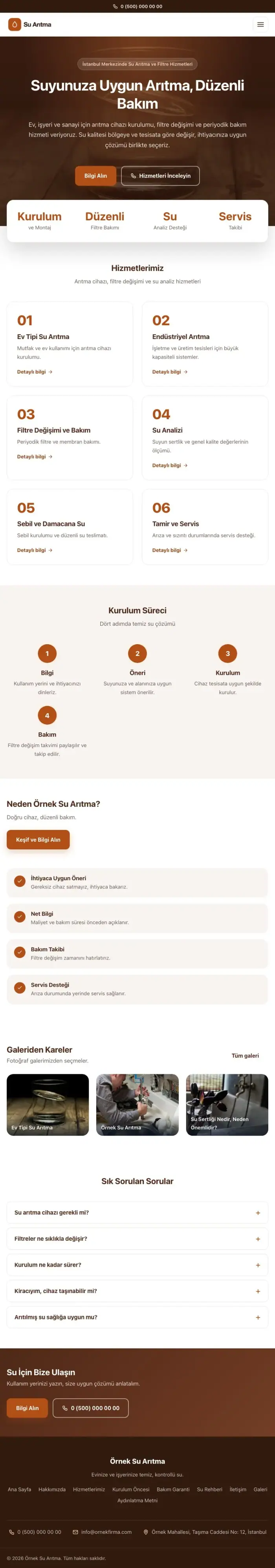 Merkez Kahve Turuncu – Su Arıtma Web Sitesi tablet görünümü