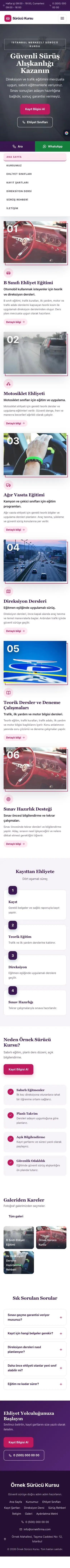 Zigzag Mor Pembe – Sürücü Kursu Web Sitesi mobil görünümü
