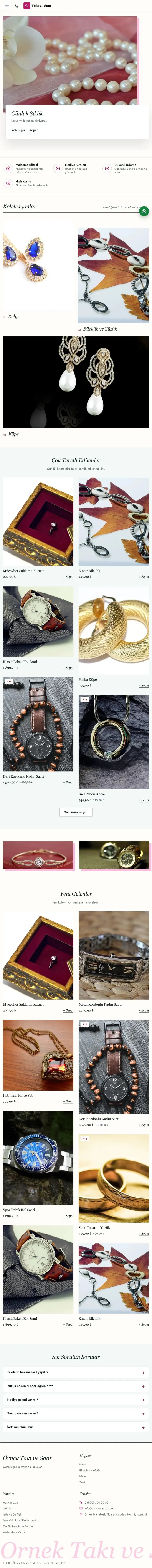 Lookbook Petrol Pembe – Takı ve Saat E-ticaret Sitesi tablet görünümü