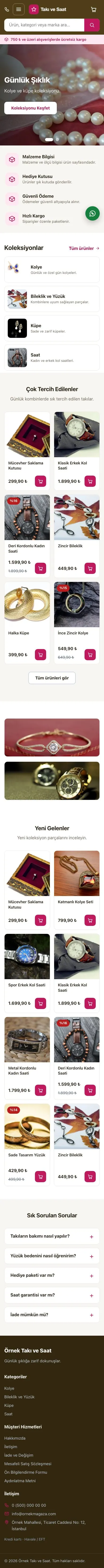 Market Kahve Pembe – Takı ve Saat E-ticaret Sitesi mobil görünümü