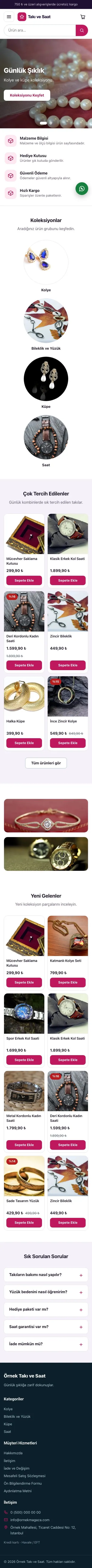 Vitrin Mor Pembe – Takı ve Saat E-ticaret Sitesi mobil görünümü