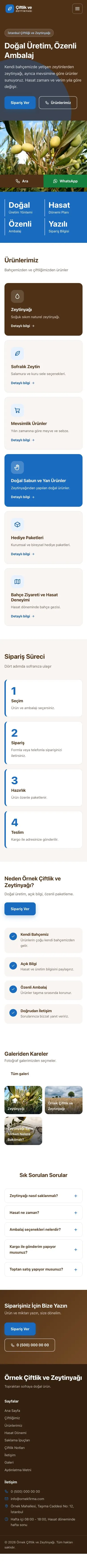 Blok Kahve Mavi – Tarım ve Zeytinyağı Web Sitesi mobil görünümü
