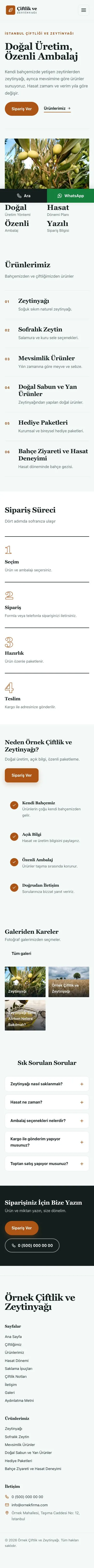 Editoryal Petrol Turuncu – Tarım ve Zeytinyağı Web Sitesi mobil görünümü