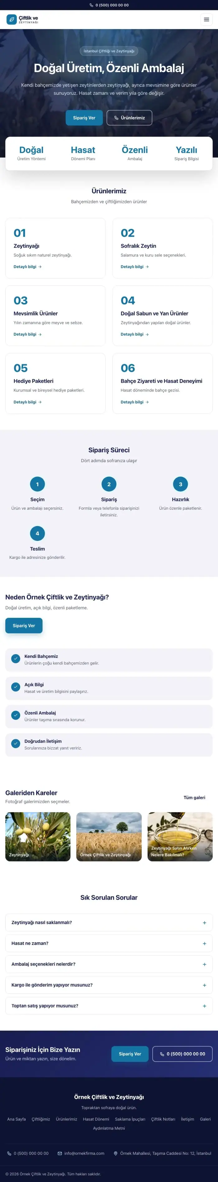 Merkez Lacivert Mavi – Tarım ve Zeytinyağı Web Sitesi tablet görünümü