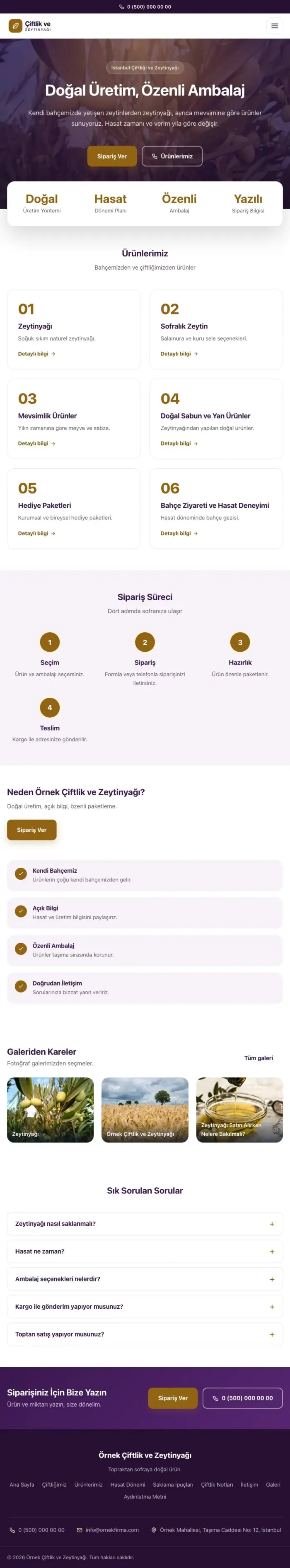 Merkez Mor Turuncu – Tarım ve Zeytinyağı Web Sitesi tablet görünümü