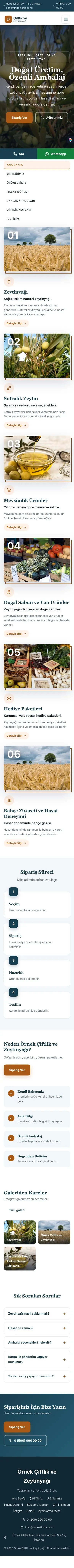 Zigzag Mavi Turuncu – Tarım ve Zeytinyağı Web Sitesi mobil görünümü