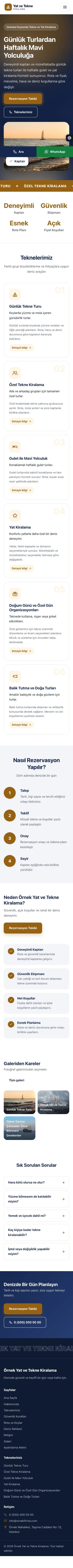 Hareketli Mavi Turuncu – Tekne ve Yat Kiralama Web Sitesi mobil görünümü