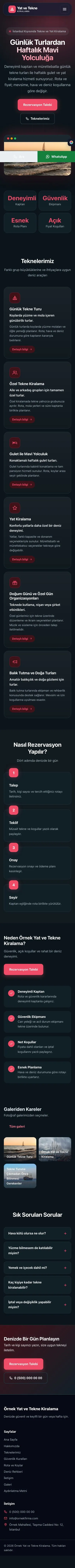 Koyu Modern Mavi Kırmızı – Tekne ve Yat Kiralama Web Sitesi mobil görünümü