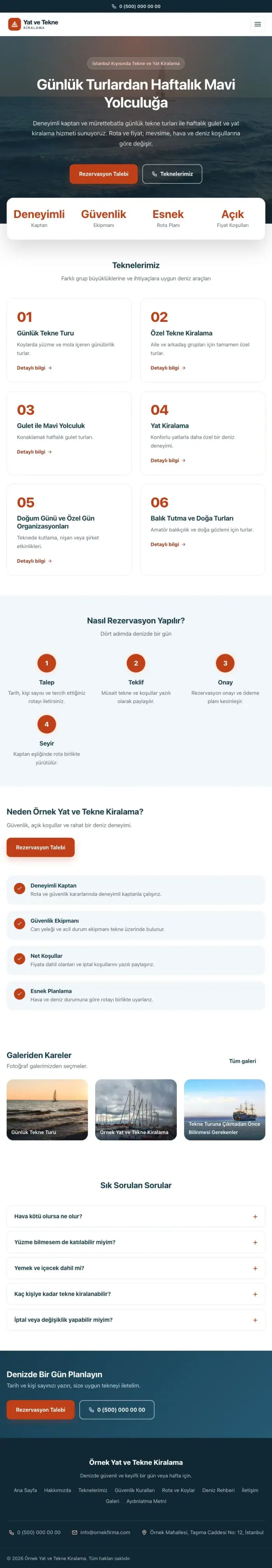 Merkez Mavi Turuncu – Tekne ve Yat Kiralama Web Sitesi tablet görünümü