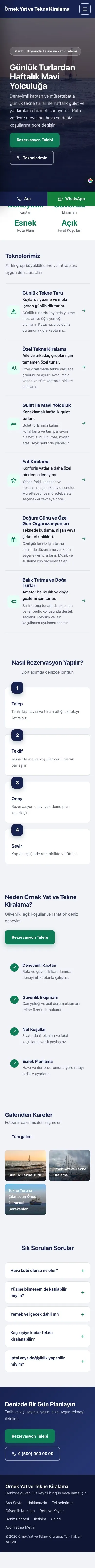 Sol Menü Lacivert Turkuaz – Tekne ve Yat Kiralama Web Sitesi mobil görünümü