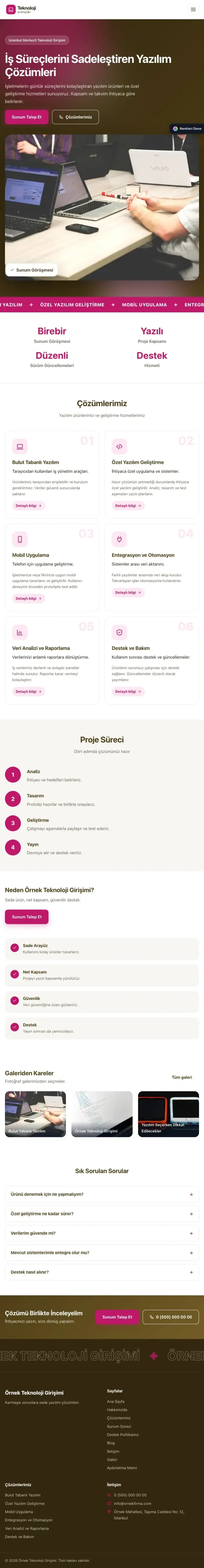 Hareketli Kahve Pembe – Teknoloji ve Girişim Web Sitesi tablet görünümü