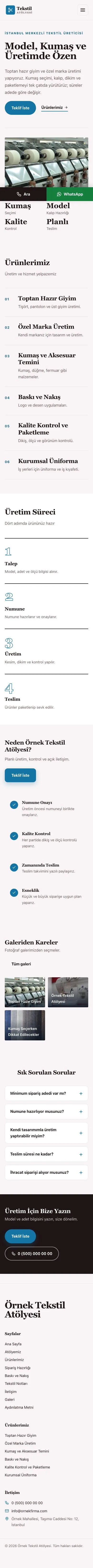 Editoryal Bordo Mavi – Tekstil Web Sitesi mobil görünümü