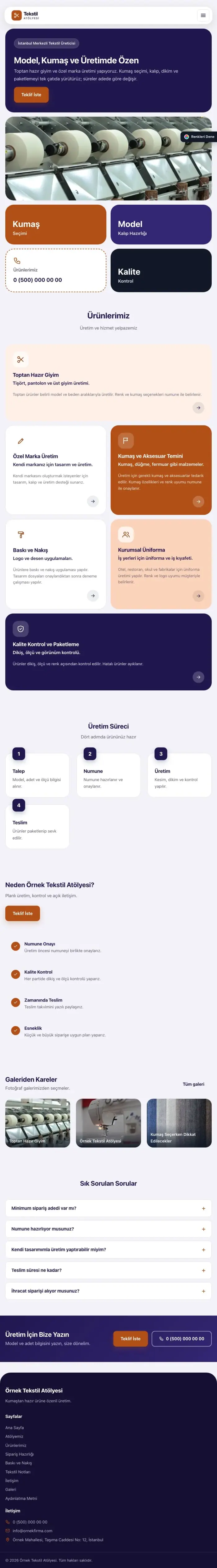 Mozaik Lacivert Turuncu – Tekstil Web Sitesi tablet görünümü