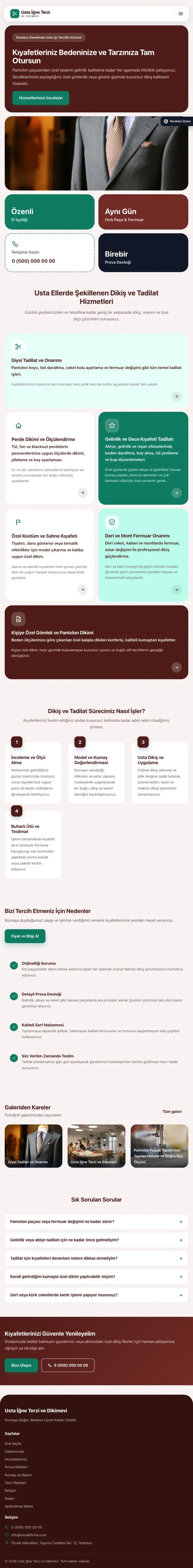 Mozaik Bordo Turkuaz – Terzi ve Tadilat Web Sitesi tablet görünümü