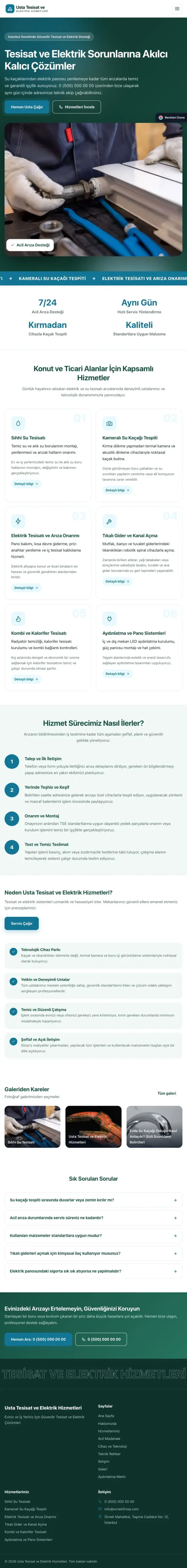 Hareketli Petrol Turkuaz – Tesisat ve Elektrik Web Sitesi tablet görünümü