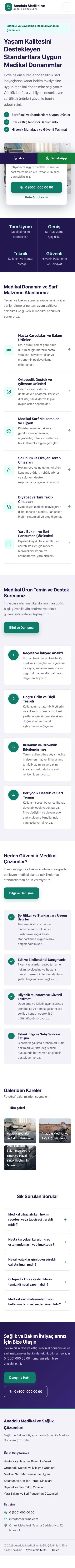 Bölünmüş Lacivert Turkuaz – Tıbbi Cihaz ve Medikal Web Sitesi mobil görünümü