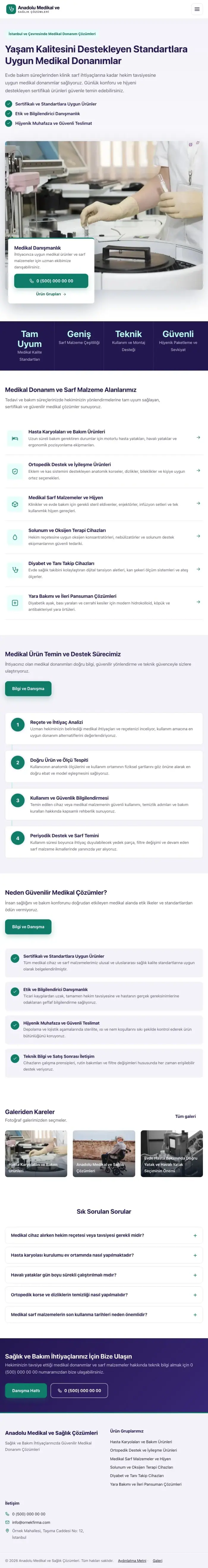 Bölünmüş Lacivert Turkuaz – Tıbbi Cihaz ve Medikal Web Sitesi tablet görünümü