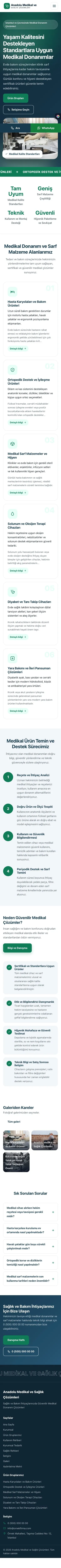 Hareketli Mavi Turkuaz – Tıbbi Cihaz ve Medikal Web Sitesi mobil görünümü