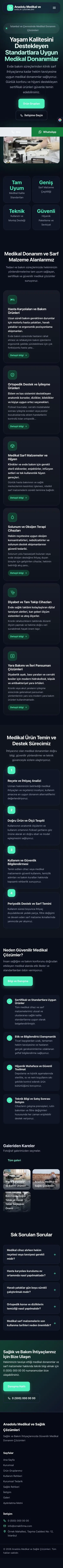 Koyu Modern Lacivert Turkuaz – Tıbbi Cihaz ve Medikal Web Sitesi mobil görünümü