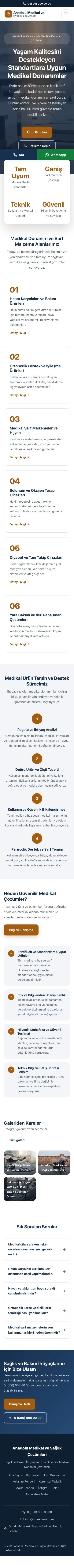 Merkez Mavi Turuncu – Tıbbi Cihaz ve Medikal Web Sitesi mobil görünümü