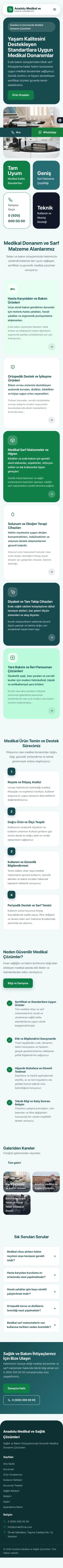 Mozaik Petrol Yeşil – Tıbbi Cihaz ve Medikal Web Sitesi mobil görünümü