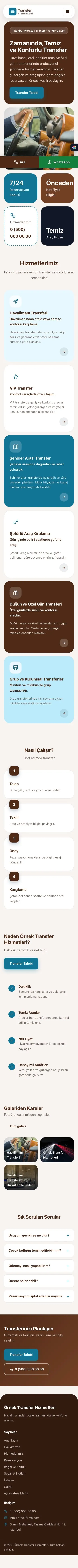 Mozaik Kahve Turkuaz – Transfer ve VIP Web Sitesi mobil görünümü