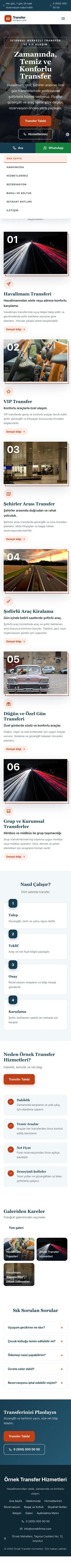 Zigzag Mavi Turuncu – Transfer ve VIP Web Sitesi mobil görünümü