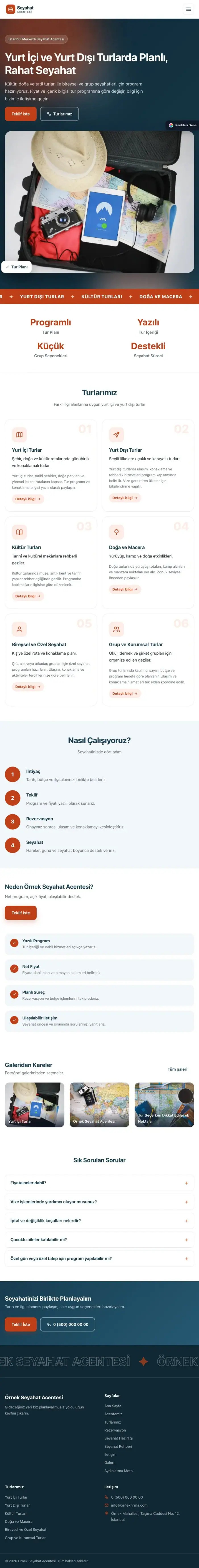 Hareketli Mavi Turuncu – Tur ve Seyahat Acentesi Web Sitesi tablet görünümü