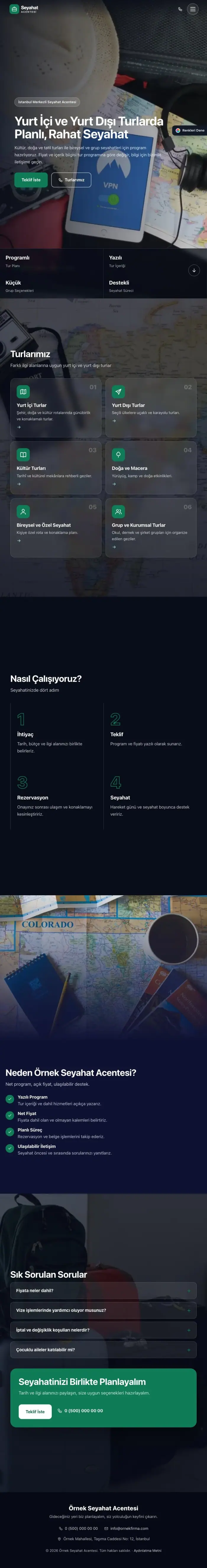 Tam Ekran Lacivert Turkuaz – Tur ve Seyahat Acentesi Web Sitesi tablet görünümü