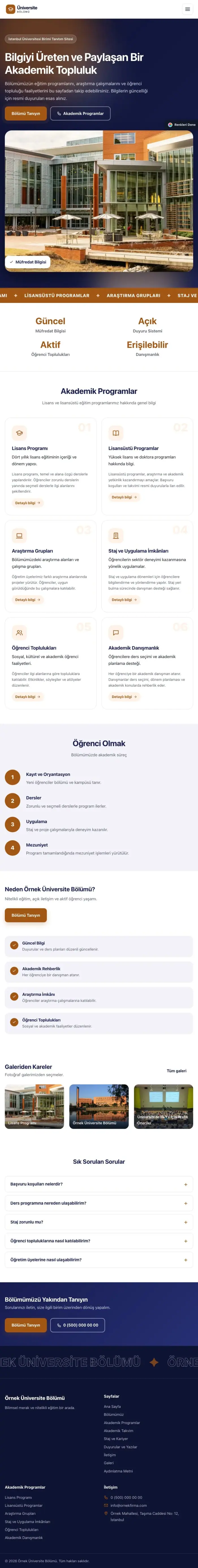 Hareketli Lacivert Turuncu – Üniversite Birimi Web Sitesi tablet görünümü