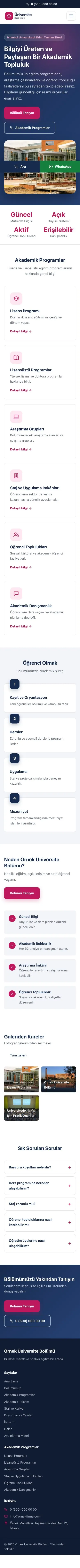 Klasik Mavi Pembe – Üniversite Birimi Web Sitesi mobil görünümü