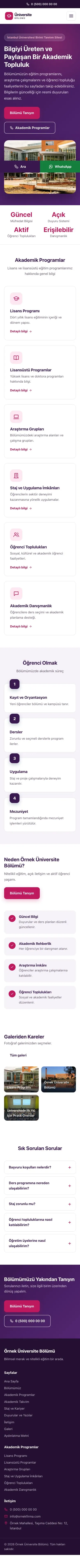 Klasik Mor Pembe – Üniversite Birimi Web Sitesi mobil görünümü