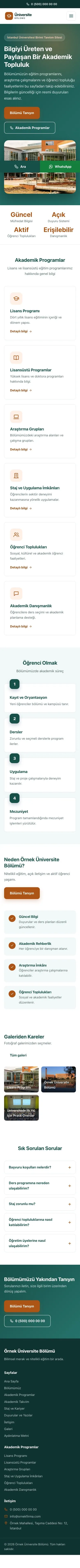 Klasik Petrol Turuncu – Üniversite Birimi Web Sitesi mobil görünümü